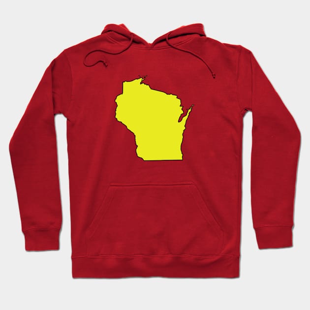 Wisconsin - Yellow Outline Hoodie by loudestkitten